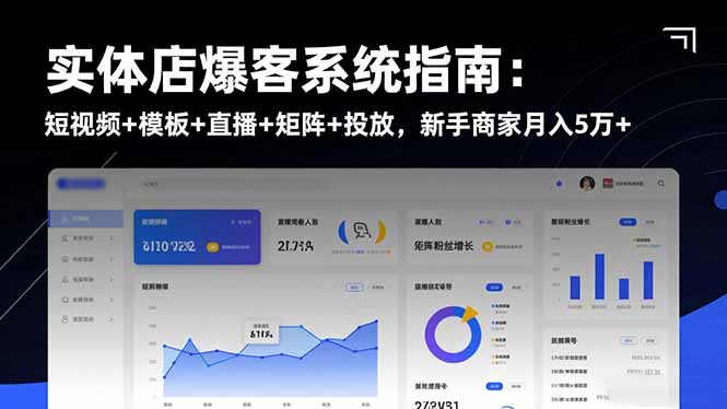 实体店爆客系统指南：短视频+模板+直播+矩阵+投放，新手商家月入5万+-创盈汇聚